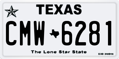 TX license plate CMW6281