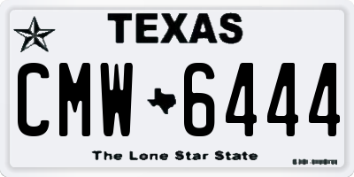TX license plate CMW6444
