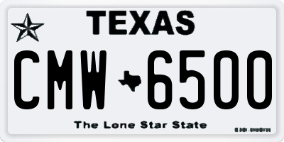TX license plate CMW6500