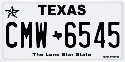 TX license plate CMW6545