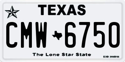 TX license plate CMW6750