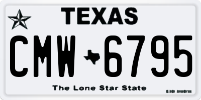 TX license plate CMW6795