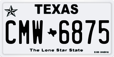 TX license plate CMW6875