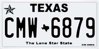 TX license plate CMW6879