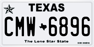 TX license plate CMW6896