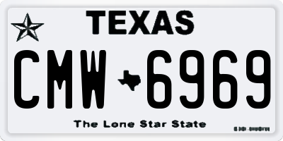 TX license plate CMW6969