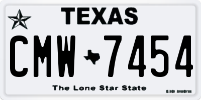 TX license plate CMW7454