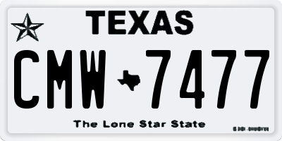 TX license plate CMW7477
