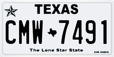 TX license plate CMW7491