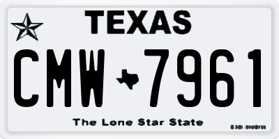 TX license plate CMW7961