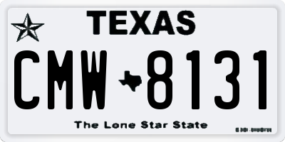 TX license plate CMW8131