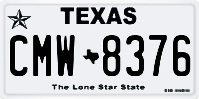 TX license plate CMW8376