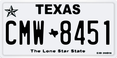 TX license plate CMW8451