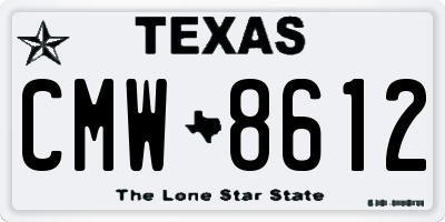 TX license plate CMW8612