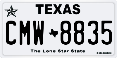 TX license plate CMW8835