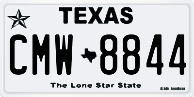 TX license plate CMW8844