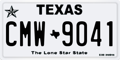 TX license plate CMW9041