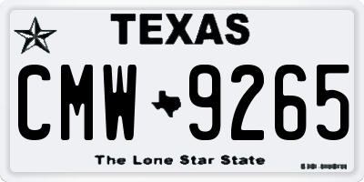 TX license plate CMW9265