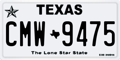 TX license plate CMW9475
