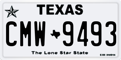 TX license plate CMW9493