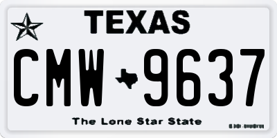 TX license plate CMW9637