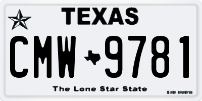 TX license plate CMW9781