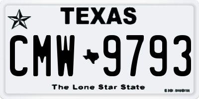 TX license plate CMW9793