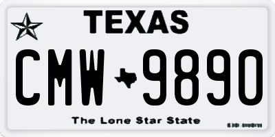 TX license plate CMW9890