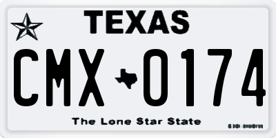 TX license plate CMX0174