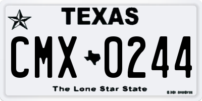 TX license plate CMX0244
