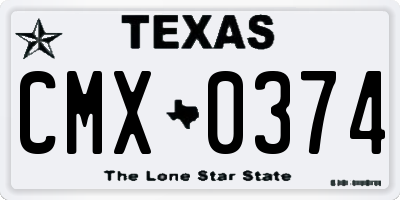 TX license plate CMX0374
