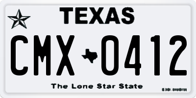 TX license plate CMX0412
