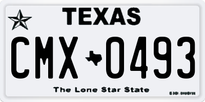 TX license plate CMX0493