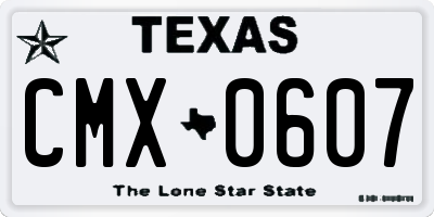TX license plate CMX0607