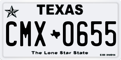 TX license plate CMX0655