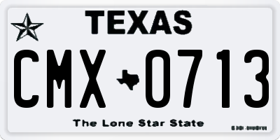 TX license plate CMX0713
