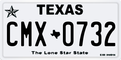 TX license plate CMX0732