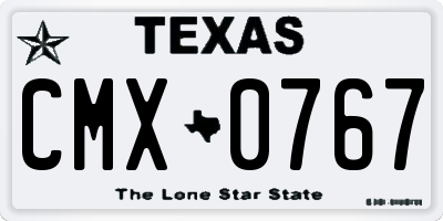 TX license plate CMX0767