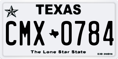TX license plate CMX0784