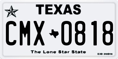 TX license plate CMX0818