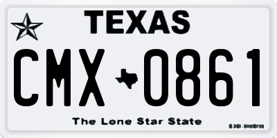 TX license plate CMX0861