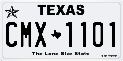 TX license plate CMX1101