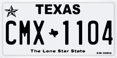 TX license plate CMX1104