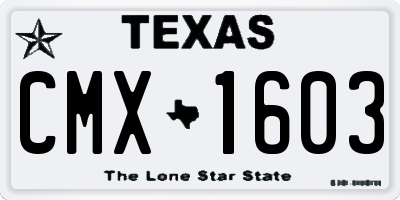 TX license plate CMX1603