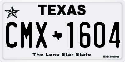 TX license plate CMX1604