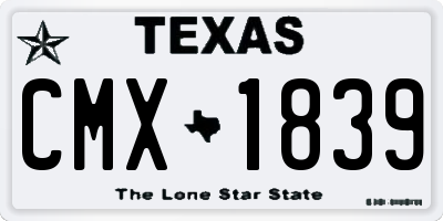 TX license plate CMX1839