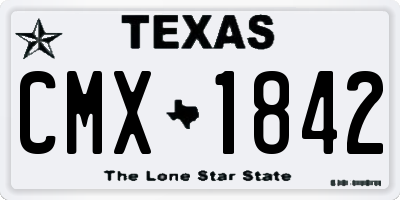 TX license plate CMX1842