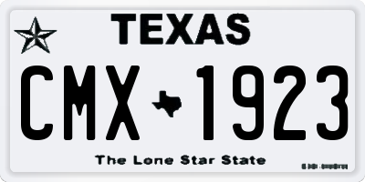 TX license plate CMX1923