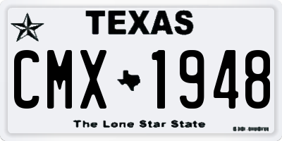 TX license plate CMX1948