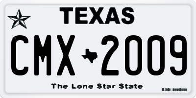TX license plate CMX2009